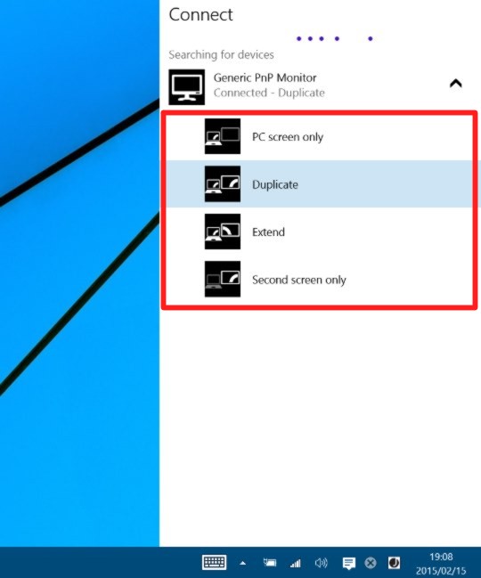Windows 10 Technical Preview Build 9926でマルチモニターを切り替える方法
