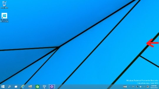 Windows 10 Technical Previewの右エッジスワイプによる「チャーム」表示