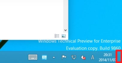 Windows 10 Technical Previewのデスクトップに表示されているウィンドウをすべて最小化する方法